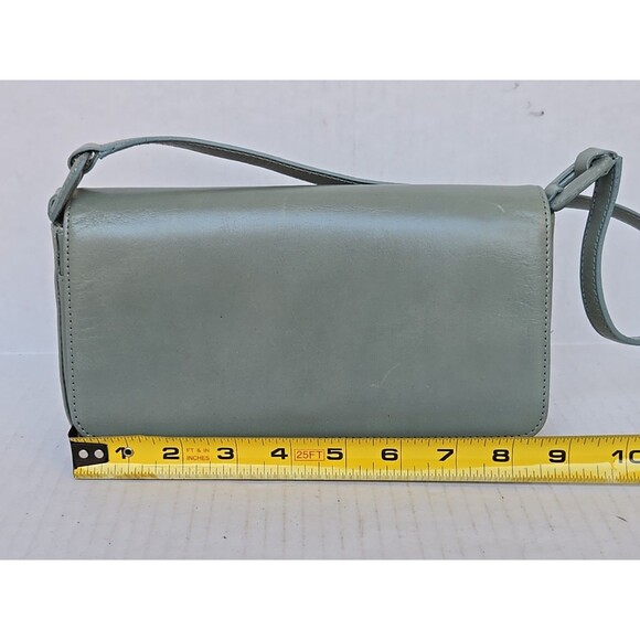 Fossil 1954 Leather Baguette Small Shoulder Bag Seafoam Green Magnetic Purse - Picture 12 of 15